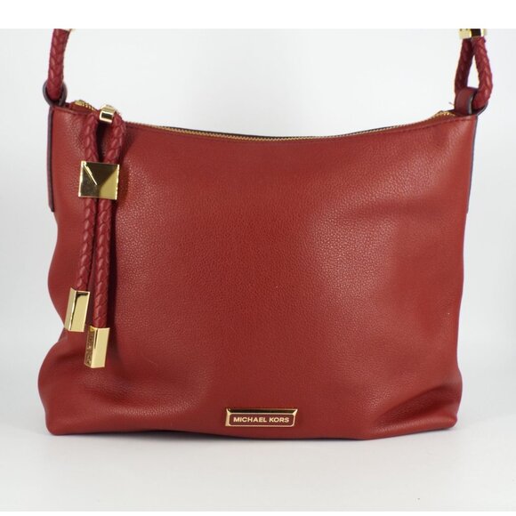 Michael Kors Lexington Burgundy Pebbled Leather Shoulder Bag main image 8